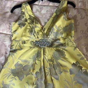 Kalinka Bergdorf Goodman yellow silk dress size 4